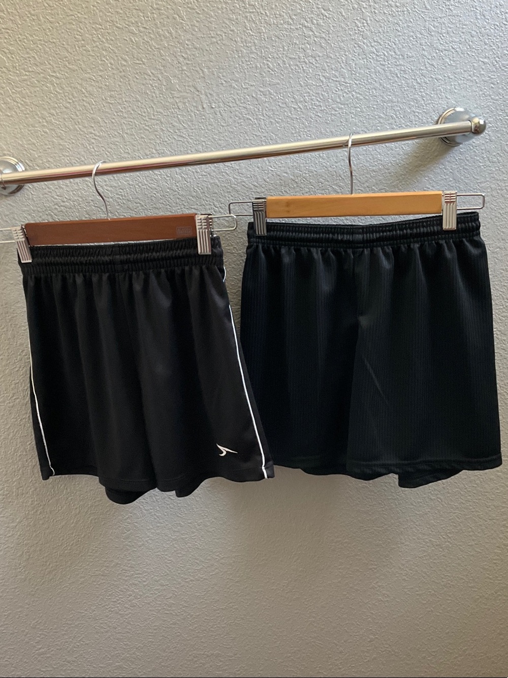 Black Soccer shorts with White Piping - Pair